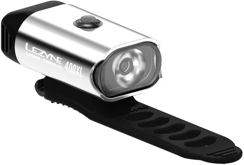 Lezyne Mini Drive 400XL Bicycle LED Front Headlight, 20 Hour Runtime, USB Rechargeable, Polish/Hi Gloss