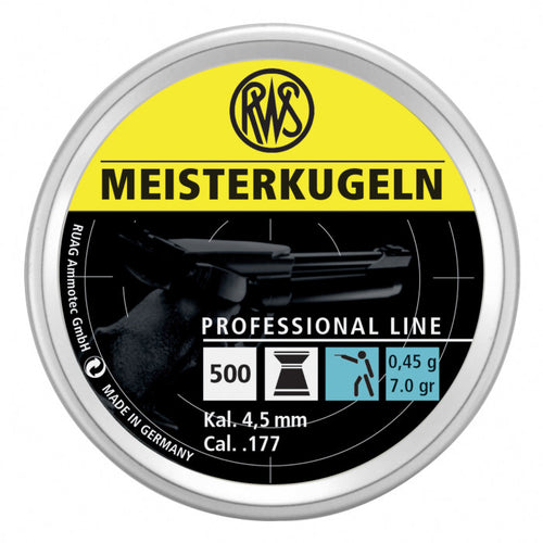 Umarex RWS Meisterkugeln Professional Line Precision Air Pistol Pellets, .177 Cal, 7.0 Grains, Wadcutter, 500ct