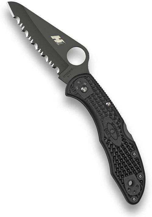 Spyderco C88SBBK2 Salt 2 Black Serrated H1 Black FRN Handle Folding Knife