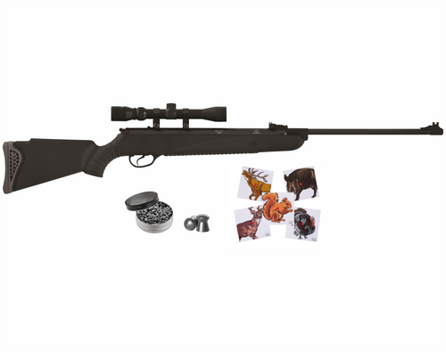 Hatsan Mod 85 Spring Combo .177 Cal Air Rifle with Wearable4U 100x Paper Targets and 500x .177cal Lead Pellets Bundle