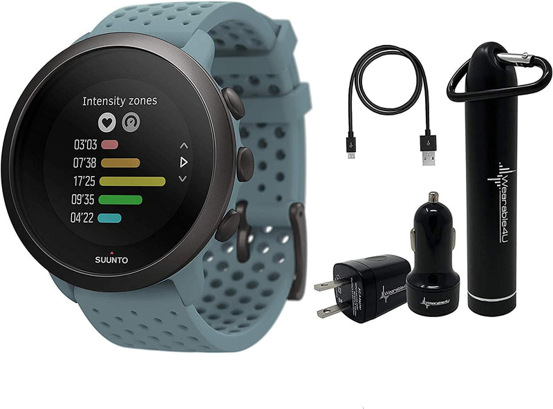Suunto 3 New Edition Fitness Moss Grey Multisport Watch with Wearable4U Power Pack Bundle