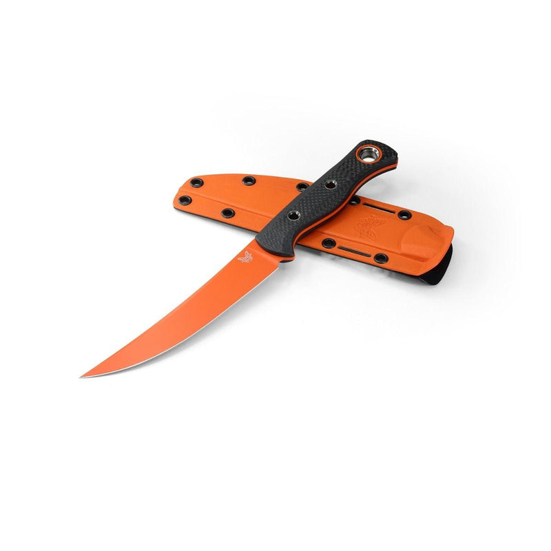 Benchmade 15500OR-2 Meatcrafter Orange S45VN SelectEdge Carbon Fiber Fixed Blade Knife