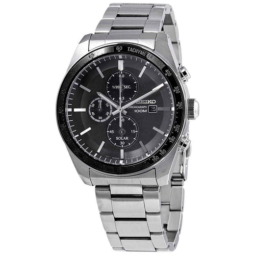 Seiko Solar Chronograph Quartz Grey Dial Men's Watch SSC715