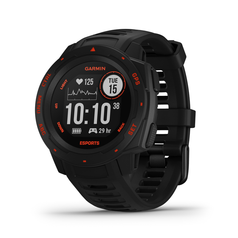 Garmin Instinct Esports Edition, Black Lava GPS Smartwatch for Esports Athletes