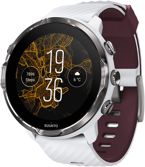 SUUNTO 7 White Burgundy GPS Smartwatch With Versatile Sports Experience