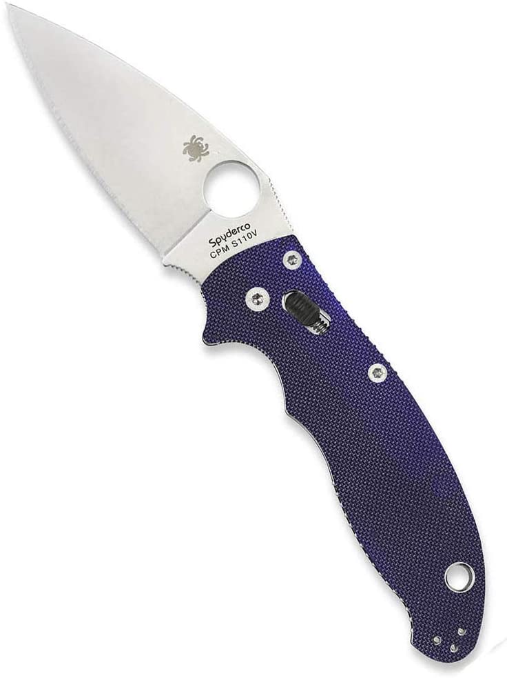 Spyderco Manix 2 Dark Blue G10 CPM S110V 3.37" Plain Edge Folding Knife (C101GPDBL2)