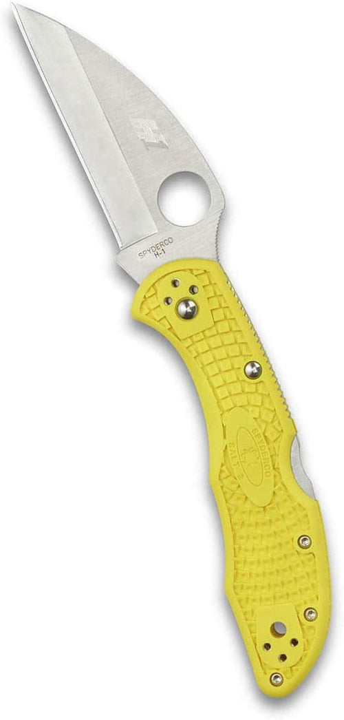 Spyderco Salt 2 Wharncliffe PlainEdge H1 Yellow FRN Back Lock Folding Knife