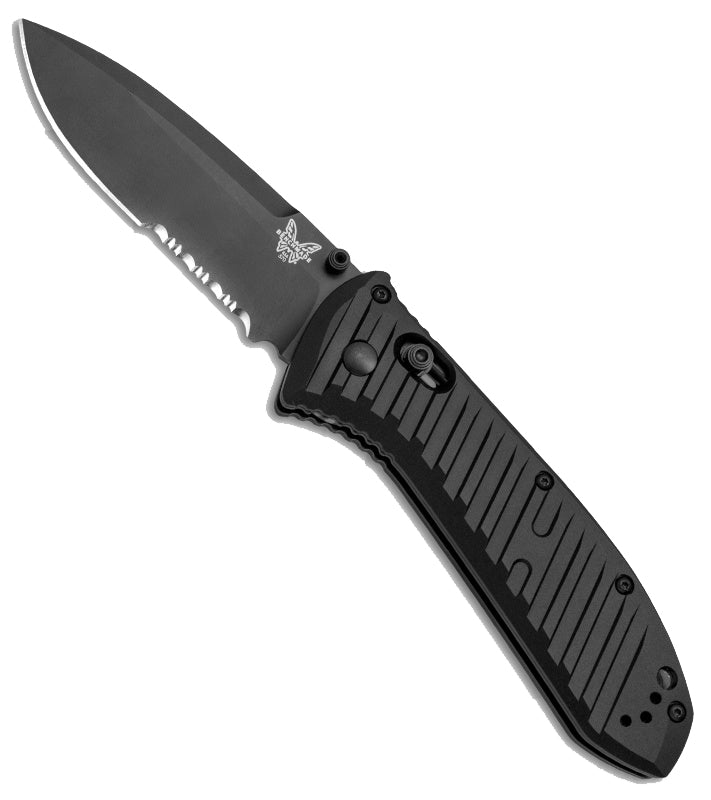 Benchmade 570SBK Presidio II AXIS Lock Drop-Point Blade Serrated Edge Folding Knife (3.7" Black)