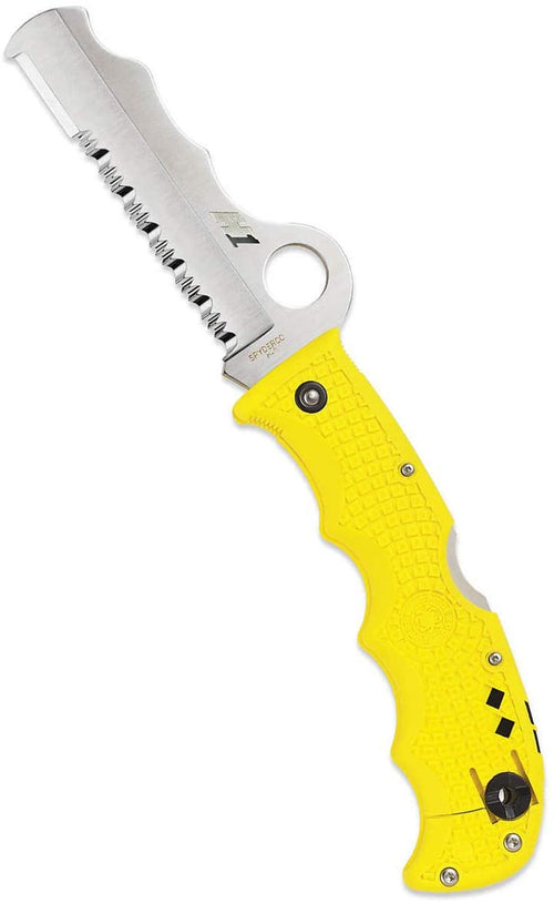 Spyderco C79PSYL Assist Salt Carbide Tip Serrated Yellow Folding Knife