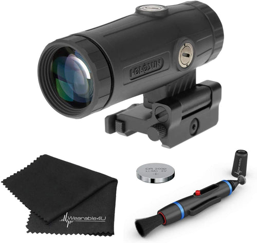 Holosun HM3X 3X Magnifier with Wearable4U Lens Cleaning Pen, Extra Battery and Lens Cleaning Cloth Bundle