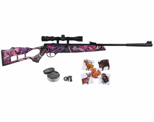 Hatsan Striker Edge Spring Muddy Girl Combo .177 Cal Air Rifle with Wearable4U 100x Paper Targets and 500x .177cal Lead Pellets Bundle