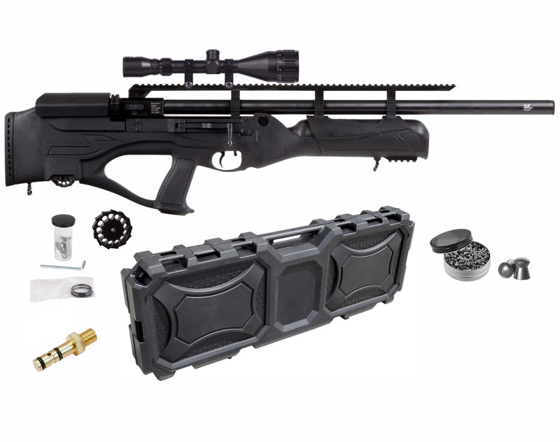 Hatsan Hercules Bully PCP .25 Caliber Air Rifle with Scope and Rings with Wearable4U Bundle