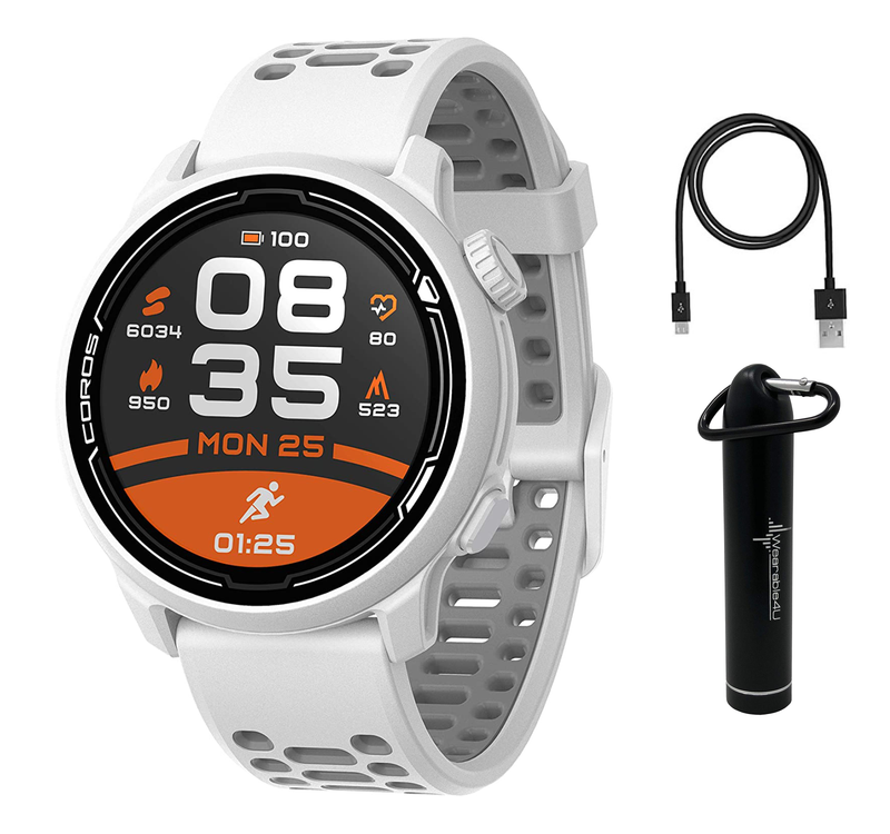 Coros PACE 2 Premium GPS Sport Watch with Nylon or Silicone Band, Heart Rate Monitor, Barometer with Wearable4U Power Bank Bundle