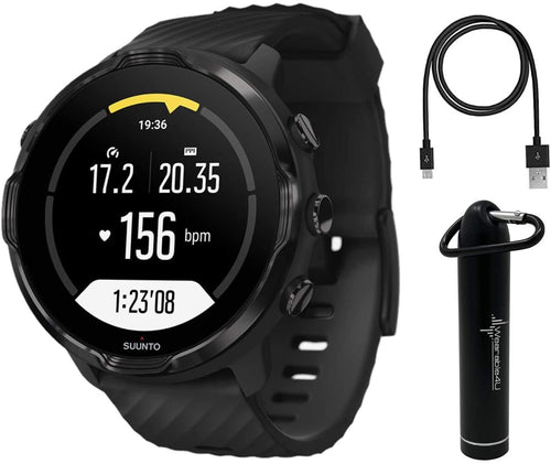 SUUNTO 7 Black GPS Smartwatch with Versatile Sports Experience with Wearable4U Power Pack Bundle