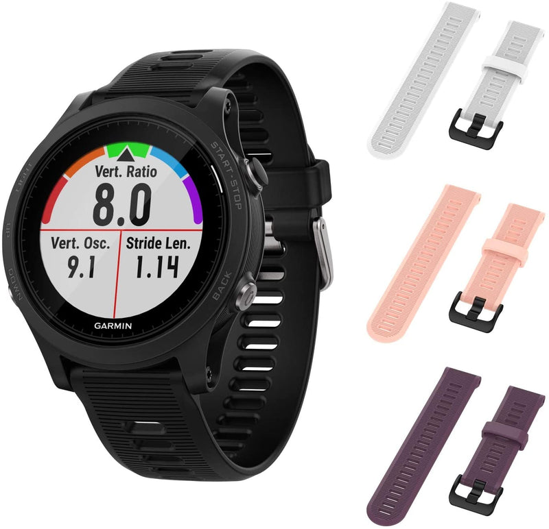 Garmin Forerunner 945 GPS Running Smartwatch with Included Wearable4U 3 Straps Bundle (White/Pink/Purple)