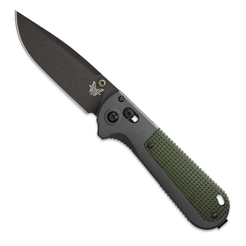 Benchmade 430BK Redoubt Folding Plain Edge Knife, Green/Gray Grivory (3.55")
