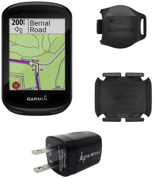 Garmin Edge 830 GPS Cycling Computer with included Garmin 2nd Gen Speed and Cadence Sensors and Wearable4U Wall Charging Adapter Bundle