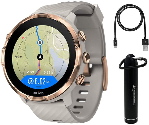SUUNTO 7 Sandstone Rosegold GPS Sport Smartwatch with Versatile Sports Experience with  Wearable4U  Power Bank Bundle