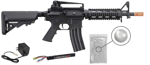 Tippmann Adaptive Armament CQB AEG 10.5 Airsoft Rifle with included 11.1V LiPo 900 mAh Battery and Charger and Wearable4U Pack of 1000 6mm 0.20g BBS Bundle