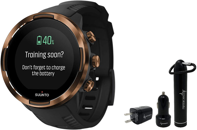Suunto 9 Baro Durable Multisport GPS Watch with Barometric Altitude and Wearable4U Power Pack Bundle (Copper KAV)