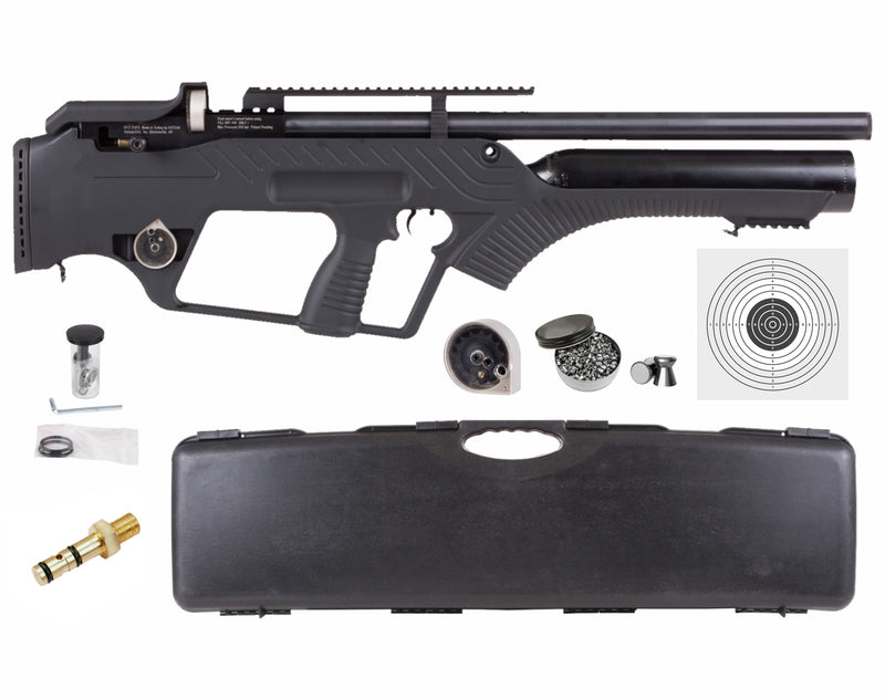 Hatsan BullMaster Semi-Auto PCP .25 Cal Air Rifle with Included Wearable4U 100x Paper Targets and 150x .25cal Lead Pellets Bundle