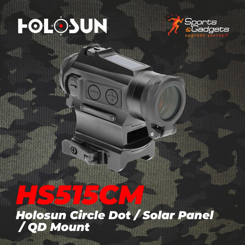 Holosun Circle Dot/Solar Panel/QD Mount HS515CM with included Wearable4U Lens Cleaning Towel Bundle
