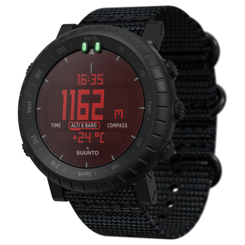 Suunto CORE Alpha Stealth Smartwatch Black with Compass and Altimeter and Barometer