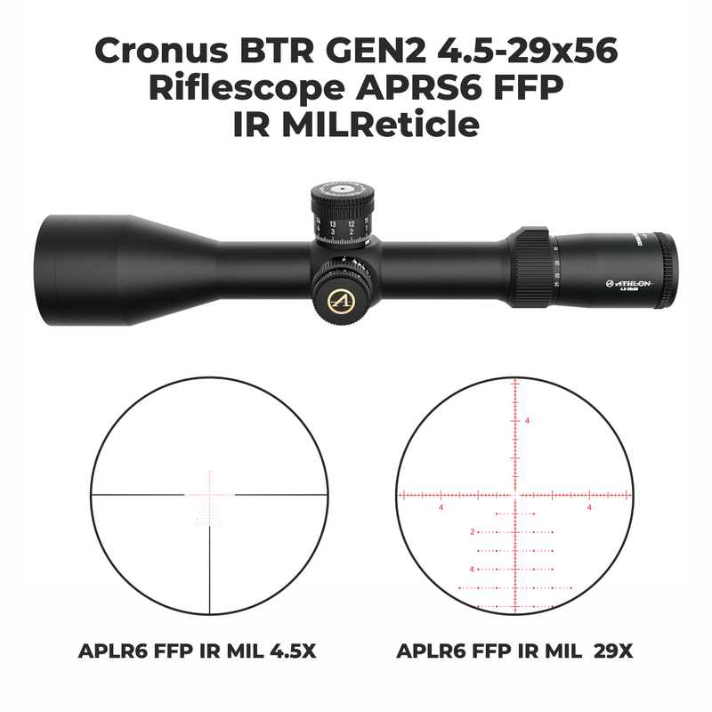 Athlon Cronus BTR GEN2 4.5-29x56 Riflescope APRS6 FFP IR MIL Reticle