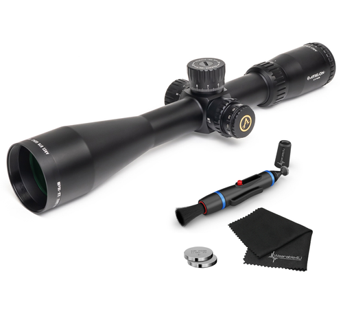 Athlon Optics Ares BTR 2.5-15x50 Direct Dial, Side Focus, 30mm Riflescope with included Extra Battery CR2032 and Wearable4U Lens Cleaning Pen and Lens Cleaning Cloth Bundle