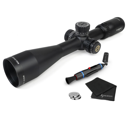 Athlon Optics Midas BTR 4.5-27x50, 30mm Riflescope with included Extra Battery CR2032 and Wearable4U Lens Cleaning Pen and Lens Cleaning Cloth Bundle