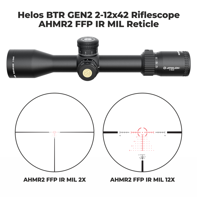 Athlon Helos BTR GEN2 2-12x42 Riflescope with Wearable4U Lens Cleaning Pen Bundle