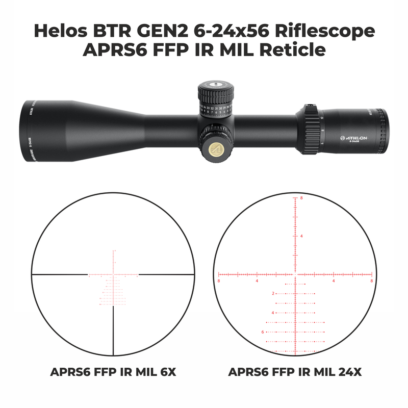 Athlon Helos BTR GEN2 6-24x56 Riflescope with Wearable4U Lens Cleaning Pen Bundle
