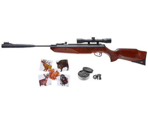 Wearable4U Umarex Forge Combo (4x32 w/Rings) .177 Cal Gas Piston Break Barrel Air Rifle with 100ct Paper Targets 500 Lead Pellets Bundle