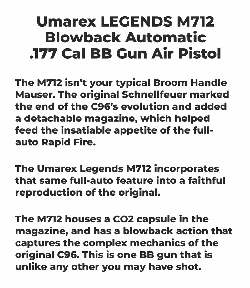 Umarex Legends M712 Blowback Automatic .177 Caliber BB Gun Air Pistol
