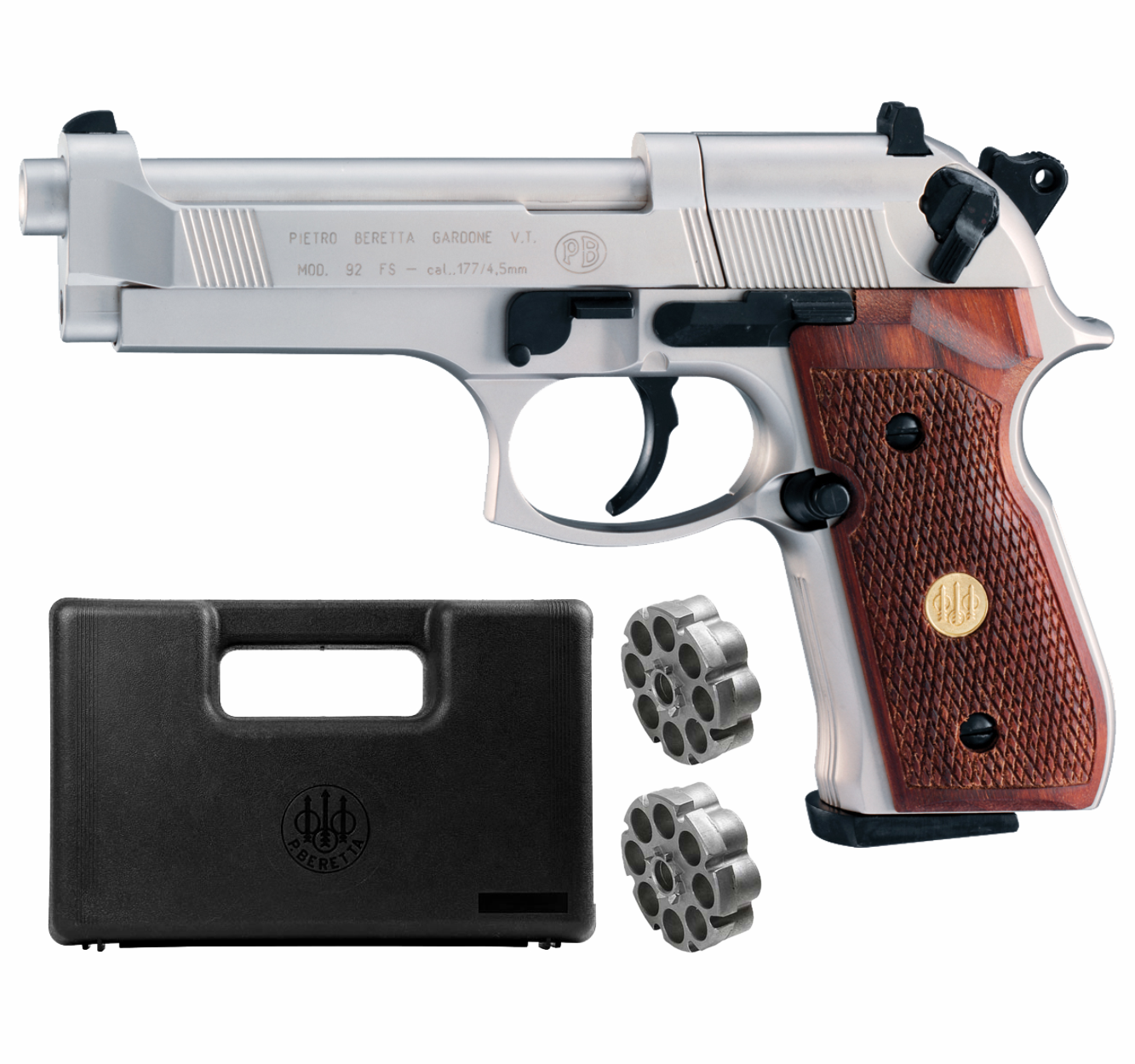 Umarex Beretta M 92 FS Nickel/Wood .177 Cal CO2 Air Pistol