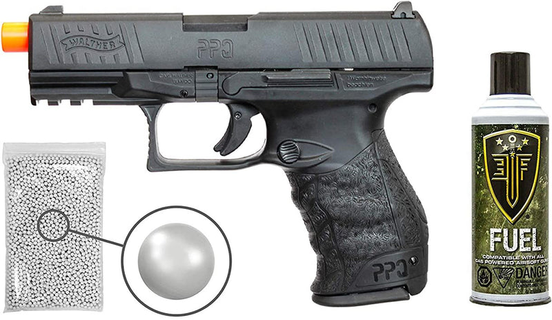 Umarex Walther PPQ GBB Gas Blowback Airsoft Pistol (2272800) with Wearable4U Bundle
