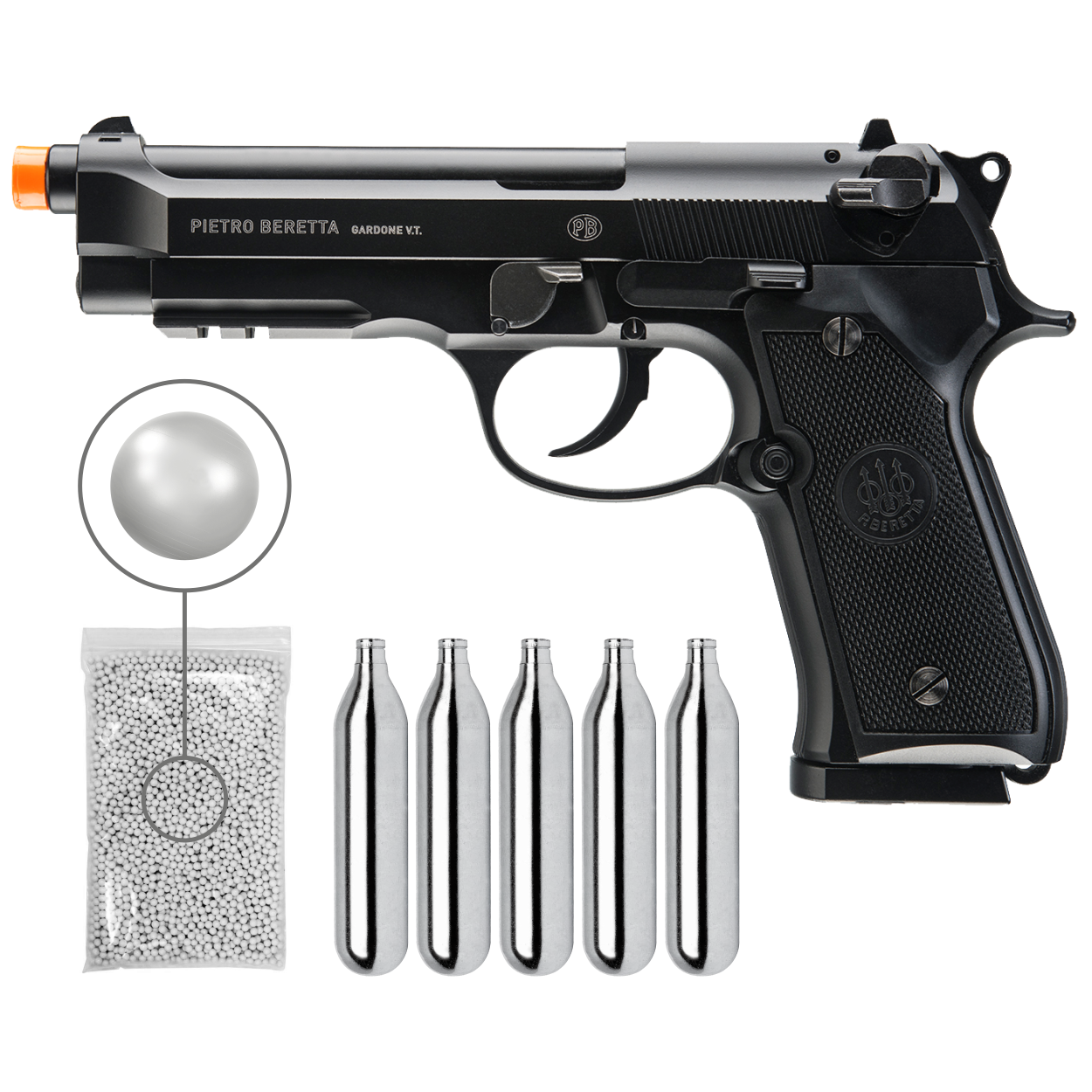 Umarex Beretta M92 A1 Co2 Blowback - Auto/Semi Airsoft Pistol with Inc –  Sports and Gadgets