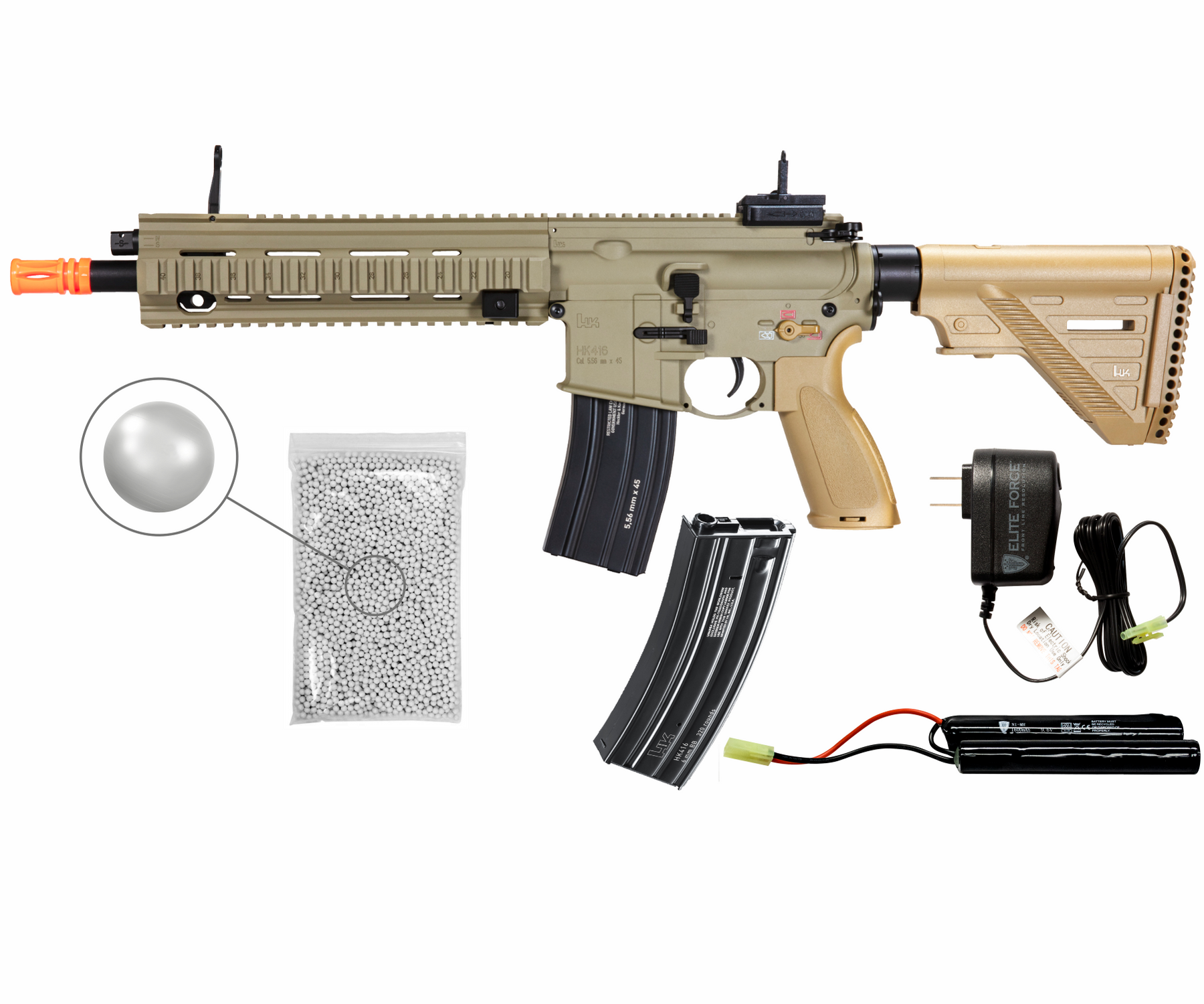 Umarex HK 416 A5 Comp AEG BB Green/Brown Airsoft Rifle (2275057) with –  Sports and Gadgets