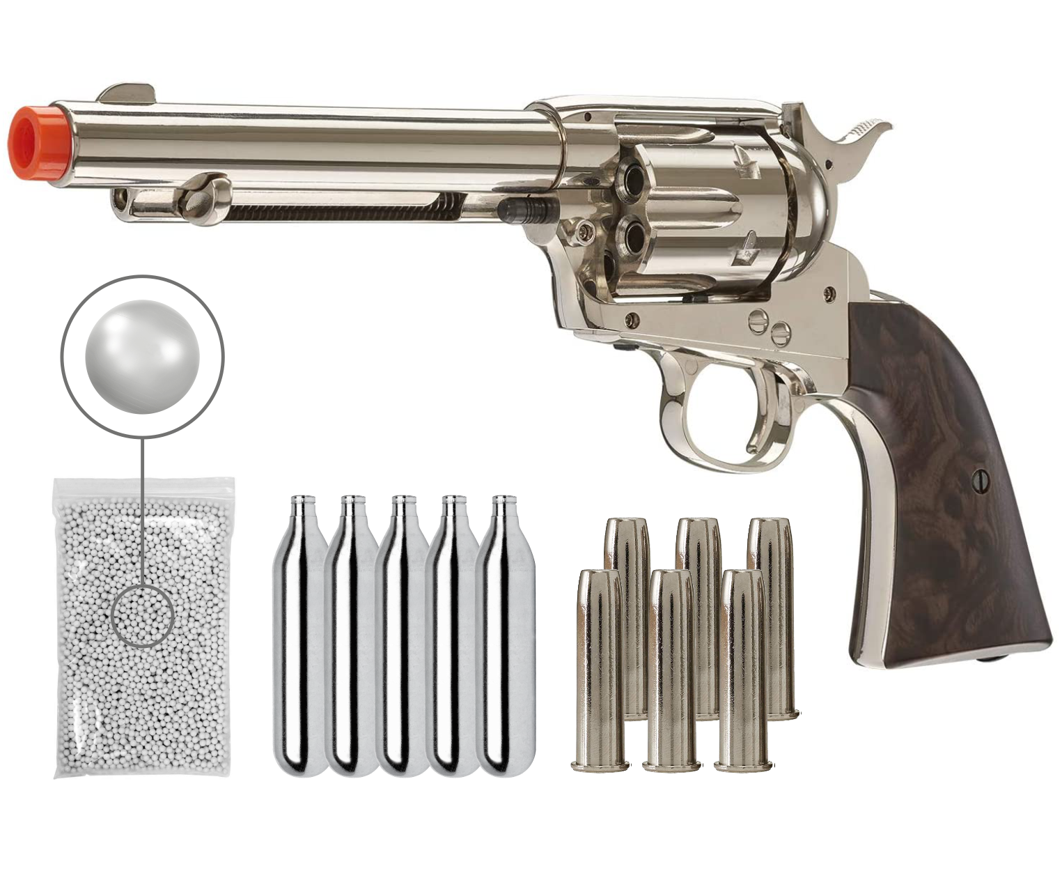Umarex Legends Smoke Wagon CO2 Airsoft Pistol Revolver Nickel with Wea – Sports and Gadgets