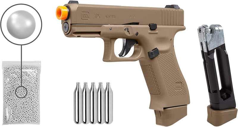 Umarex Glock G19X CO2 Half Blowback Airsoft Pistol with Wearable4U Bundle