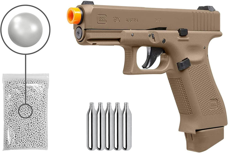 Umarex Glock G19X CO2 Half Blowback Airsoft Pistol with Wearable4U Bundle