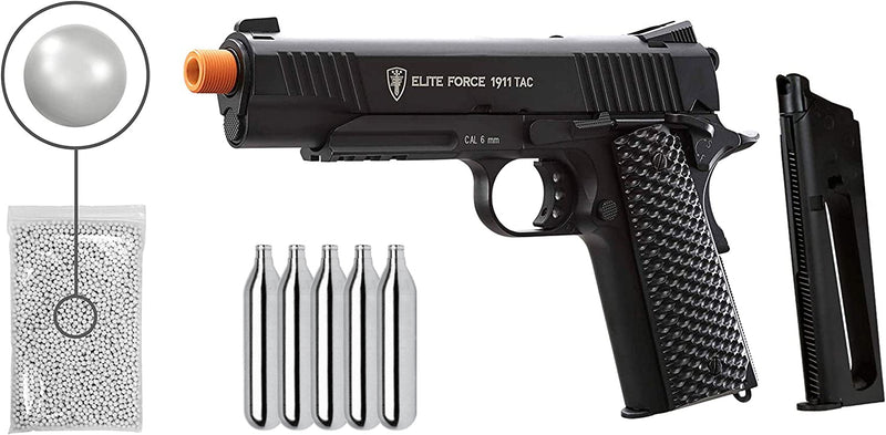 Umarex Elite Force 1911 TAC Gen3 CO2 Blowback Airsoft Pistol Black (2279555) with Wearable4U Bundle