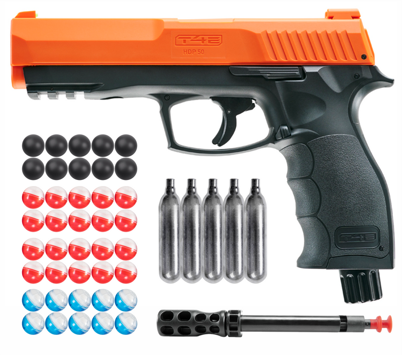 Umarex T4E by P2P HDP .50 Caliber Pepper Ball Air Pistol with Free 10x Pepper Balls and 10x Rubber Balls and Wearable4U Bundle