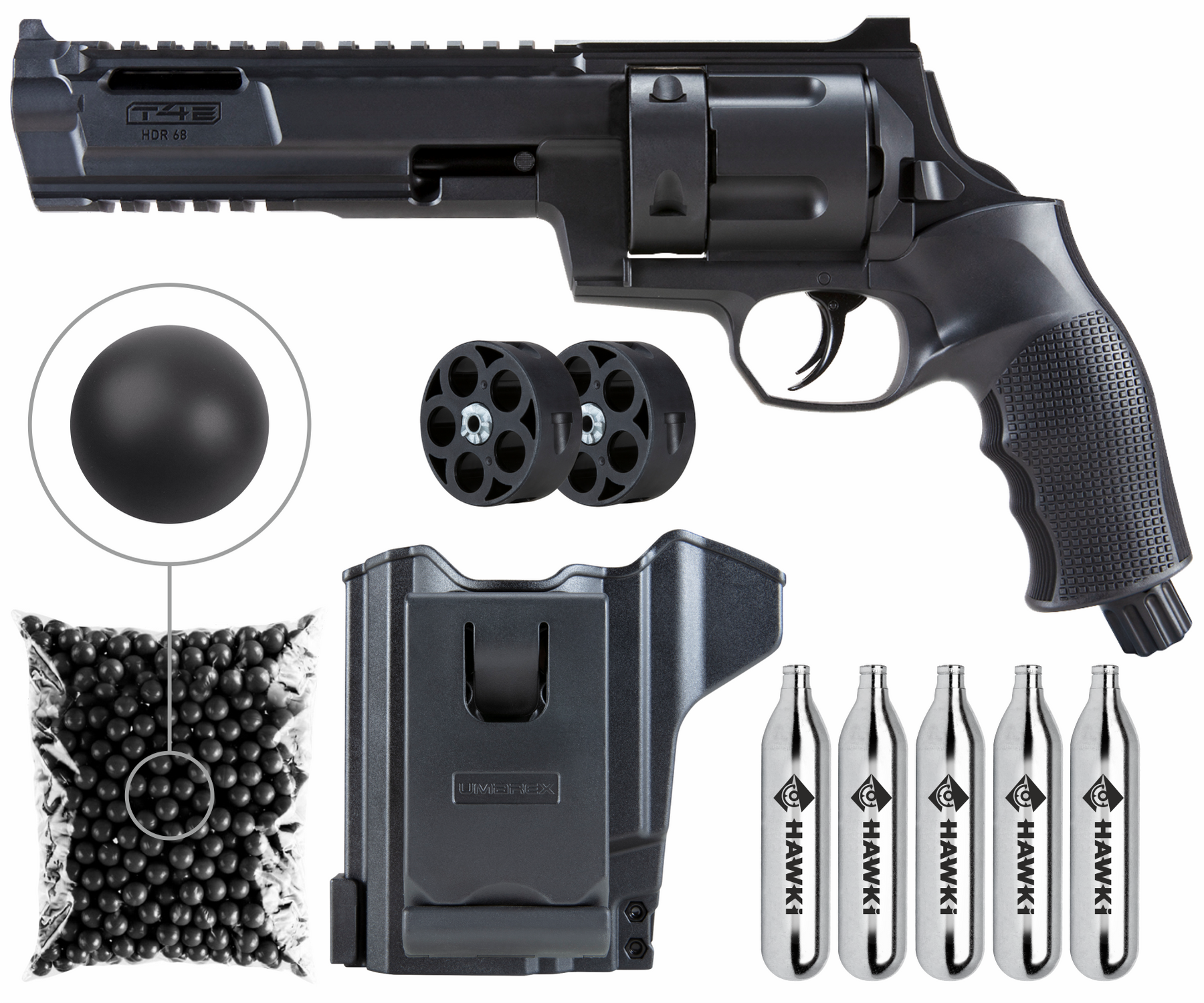 Umarex T4E HDR 68 Paintball Revolver .68 Caliber Black