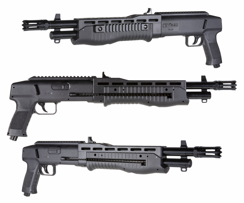 Umarex T4E TB .68 Cal CO2 Paintball Marker, Black (2292140) with 5x CO2 and Pack of 100x .68 Cal Rubber Balls Bundle