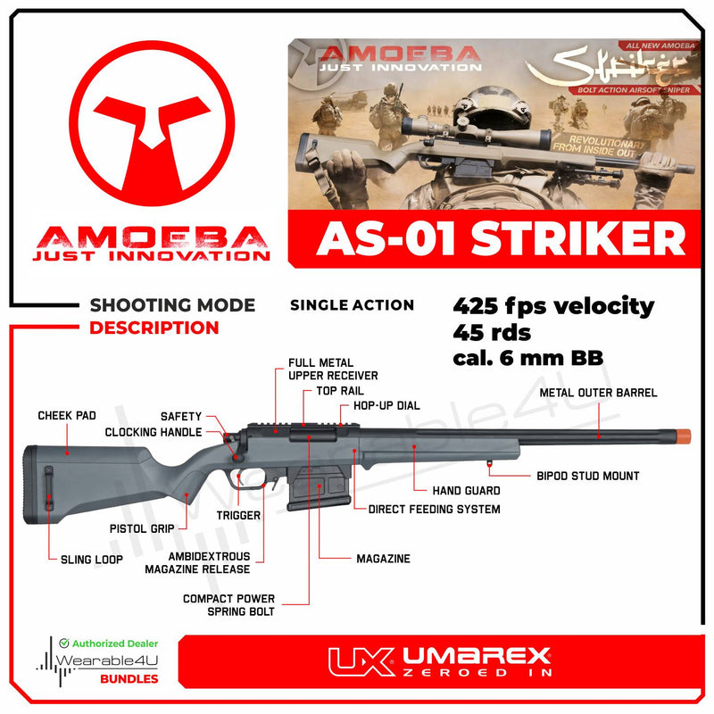Umarex Amoeba AS-01 Striker Spring Airsoft Rifle (Grey)