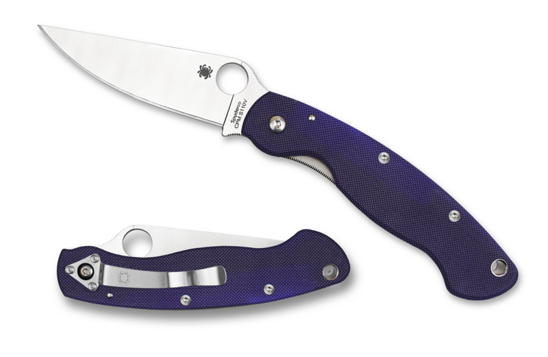 Spyderco Military Model G-10 Dark Blue CPM S110V Folding Knife