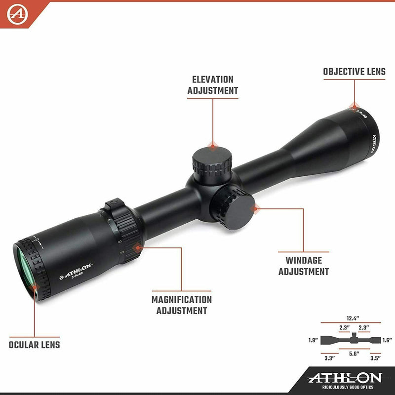Athlon Optics Neos 3-9x40, Capped , Fixed Focus, 1 inch, SFP, Center-X Riflescope with included Wearable4U Lens Cleaning Pen and Lens Cleaning Cloth Bundle