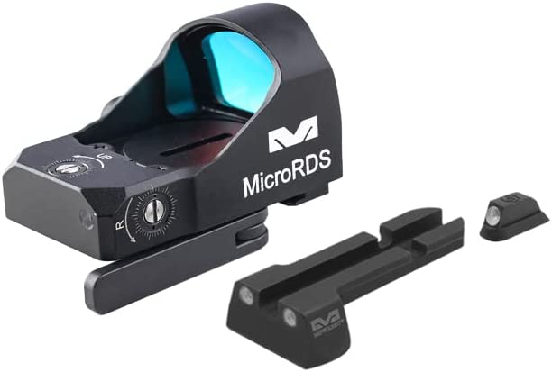 Meprolight microRDS Red Dot micro Sight with Quick Detach (QD) Adaptor and Backup Day/Night Sights (88070501) For 75, 85, SP01