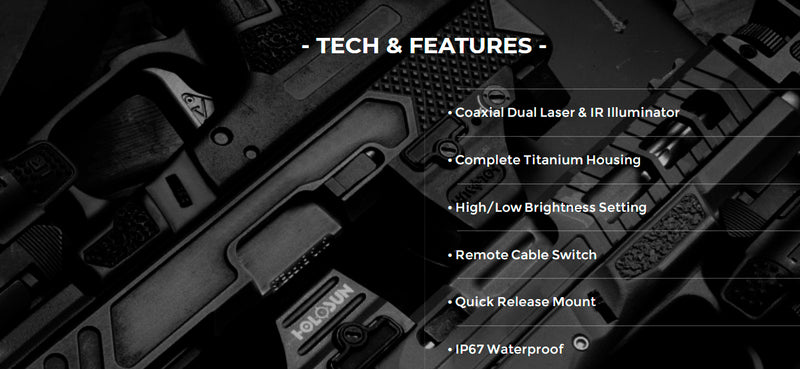 Holosun LE321-RD Co-axial Red & IR Pointer with White & IR Illuminator Laser Sight